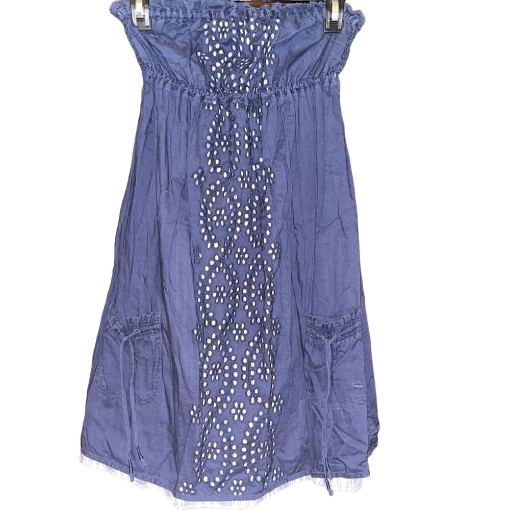Abercrombie & Fitch Eyelet Blue Tube mini dress